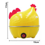 Hervidor de Huevos Eléctrico en Forma de Gallina | Cocina hasta 7 Huevos a la Vez | También Fríe | Apagado Automático | Acero Inoxidable