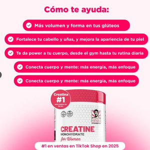 Creatina Solo para Ellas - Potencia tus Gluteos y Piernas.