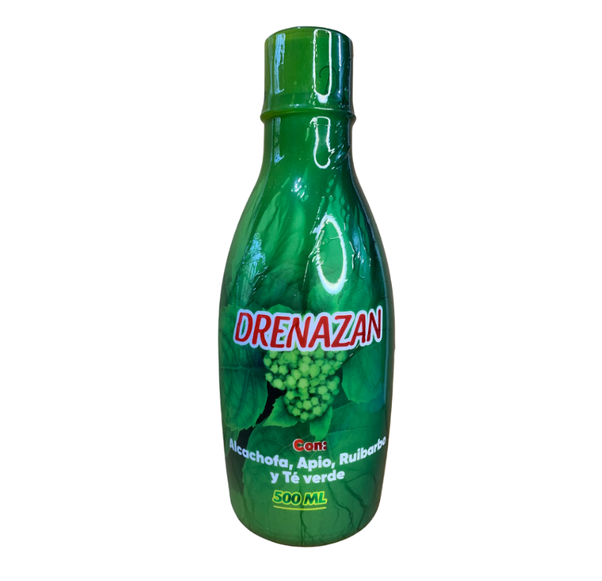 Drenazan 500 ML fórmula herbal que limpia, drena y revitaliza tu organismo.