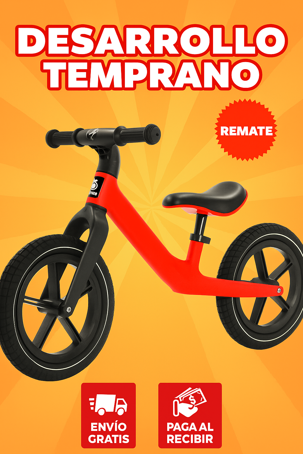 Bicicleta de Equilibrio Sin Pedales – Ideal para Niños de 2 a 6 Años | Desarrollo, Diversión y Seguridad