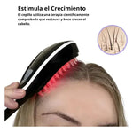 Cepillo Masajeador Capilar Eléctrico con Vapor  - Estimula Crecimiento | Luz Roja y Azul | Recargable | Hombres y Mujeres | Fototerapia + Vibración 10,000rpm |