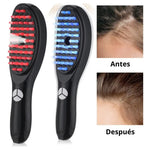 Cepillo Masajeador Capilar Eléctrico con Vapor  - Estimula Crecimiento | Luz Roja y Azul | Recargable | Hombres y Mujeres | Fototerapia + Vibración 10,000rpm |