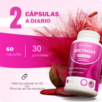 Mejor Circulación y Presión Arterial - Beetroot - Campsulas concentradas de Remolacha en polvo