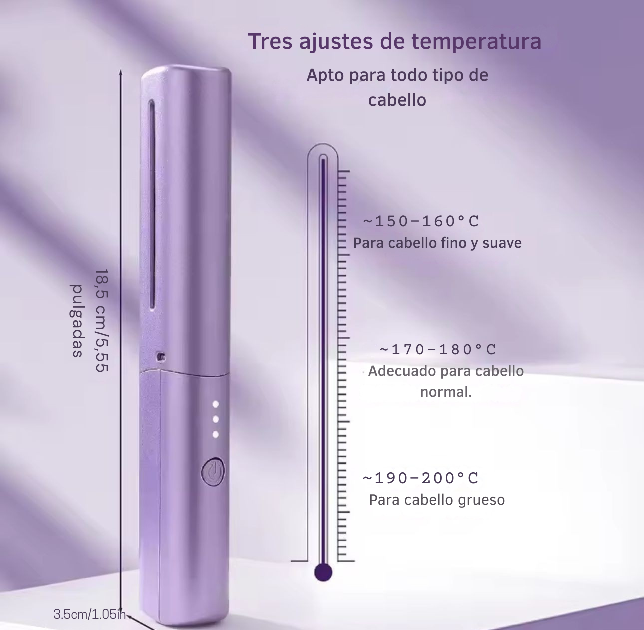 Cabello Liso en Segundos, Donde Quieras - Peine Térmico Portátil Inalámbrico