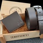 Combo Ejecutivo Vélez en Cuero Genuino – Cinturon y Billetera en Caja de Lujo