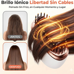 Mini Cepillo Alisador Recargable Inalámbrico | Calor Rápido 3 Temperaturas | Portátil para Viaje y Cartera | Sin Cables