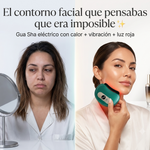 Masajeador Eléctrico Gua Sha con Calor y Vibración | Esculpe el Rostro y Drena el Cuerpo | 9 Niveles + Terapia de Calor y Luz Roja | Recargable USB