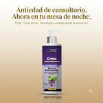 Crema Antiedad Premium con Resveratrol + Retinol + Niacinamida | Triple Activo Concentrado | Reafirma, Suaviza Arrugas y Devuelve la Luminosidad | 120g