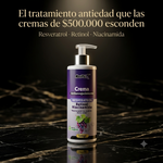 Crema Antiedad Premium con Resveratrol + Retinol + Niacinamida | Triple Activo Concentrado | Reafirma, Suaviza Arrugas y Devuelve la Luminosidad | 120g