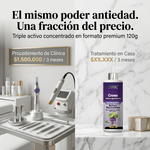 Crema Antiedad Premium con Resveratrol + Retinol + Niacinamida | Triple Activo Concentrado | Reafirma, Suaviza Arrugas y Devuelve la Luminosidad | 120g