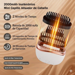 Mini Cepillo Alisador Recargable Inalámbrico | Calor Rápido 3 Temperaturas | Portátil para Viaje y Cartera | Sin Cables