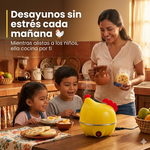 Hervidor de Huevos Eléctrico en Forma de Gallina | Cocina hasta 7 Huevos a la Vez | También Fríe | Apagado Automático | Acero Inoxidable