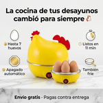 Hervidor de Huevos Eléctrico en Forma de Gallina | Cocina hasta 7 Huevos a la Vez | También Fríe | Apagado Automático | Acero Inoxidable