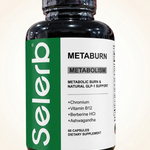Selerb Metaburn — Suplemento Avanzado de Control de Antojos y Energía | Berberina + Cromo + Ashwagandha + B12 | 60 Cápsulas