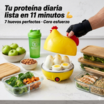 Hervidor de Huevos Eléctrico en Forma de Gallina | Cocina hasta 7 Huevos a la Vez | También Fríe | Apagado Automático | Acero Inoxidable