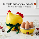 Hervidor de Huevos Eléctrico en Forma de Gallina | Cocina hasta 7 Huevos a la Vez | También Fríe | Apagado Automático | Acero Inoxidable