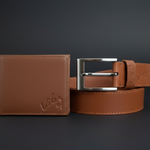 Combo Ejecutivo Vélez en Cuero Genuino – Cinturon y Billetera en Caja de Lujo