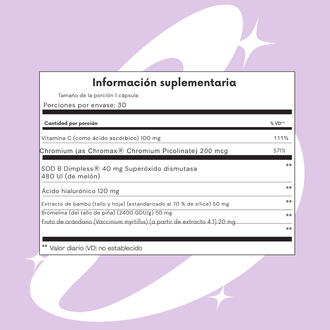 Combate la celulitis - Capsulas de melón Frances Lemme smooth SOD B Dimpless® - 30 capsulas