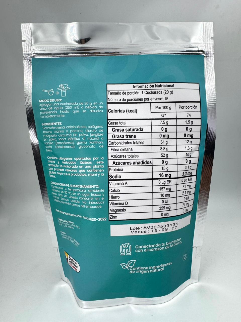 Tratamiento Firmeza y Elasticidad de la Piel - Colageno Marino - Bovino y Porcino. 300g