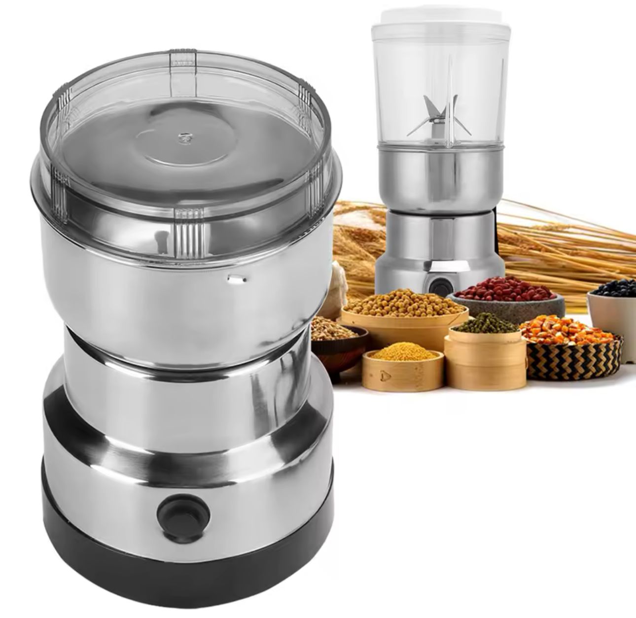 Licuadora & Trituradora Eléctrica 2 en 1 – Café, Especias y Frutos Secos al Instante